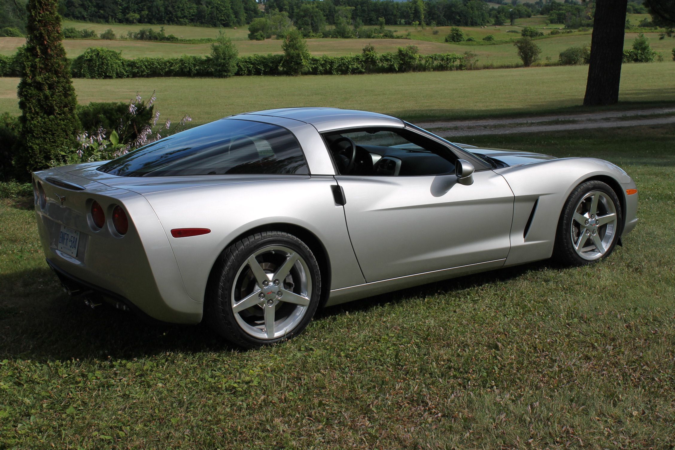 Our 2005 Corvette Rear Quarter View In Field.JPG