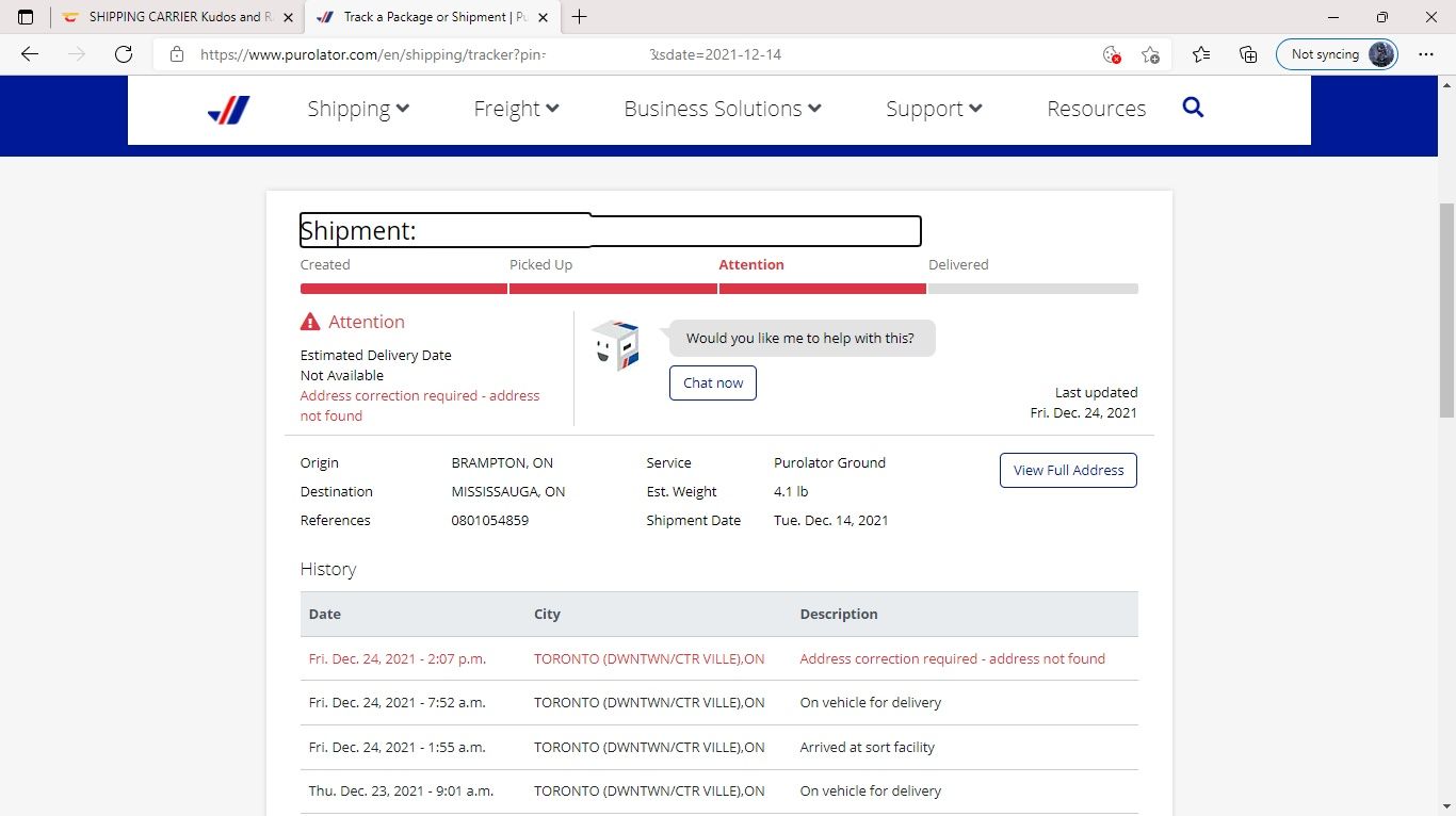 Track a Package or Shipment _ Purolator and 1 more page - Personal - Microsoft​ Edge 2021-12-2...jpg